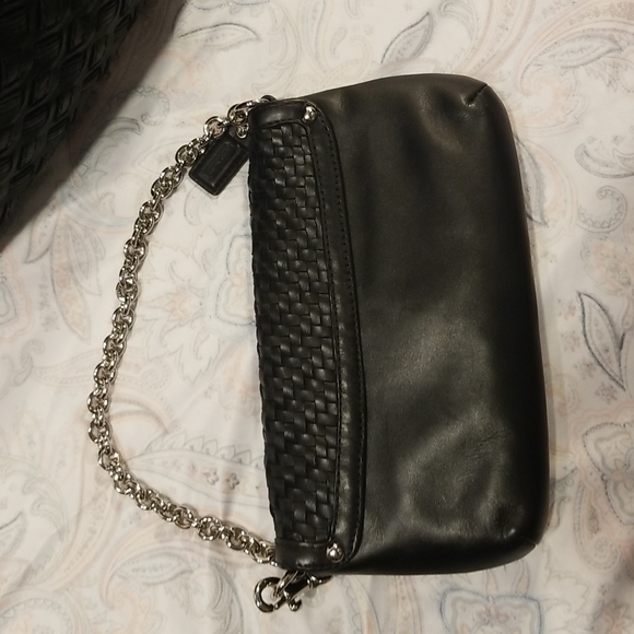 Black Woven Coach Tote & Matching Clutch - Picture 12 of 15